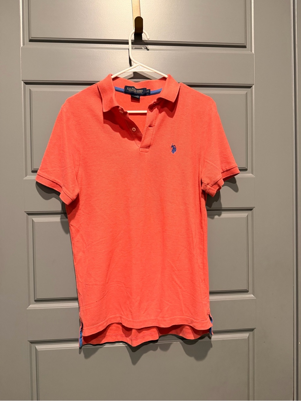 US Polo Assn. Men Ultimate Pique Polo Shirt Coral/Salmon MEDIUM